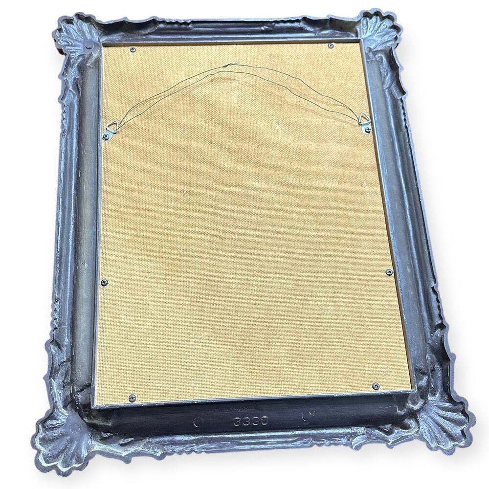 Vintage Ornate 1973 Burwood Faux Wood Picture Frame Floral & Butterfly Design - Picture 2 of 10